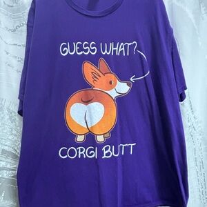 Purple Corgi Butt Graphic T-Shirt
